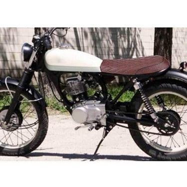 Selle moto scrambler marron capitonnée - flat tracker